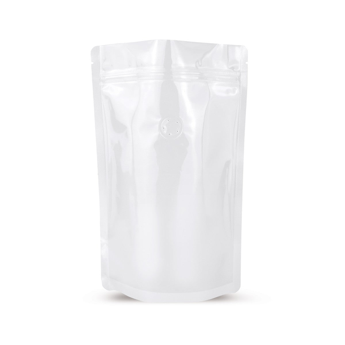 Pungă doypack albă cu valvă aromatică — Imagine principală a pungii cu valvă aromatică, protecție a aromei, de la Elke Plastic