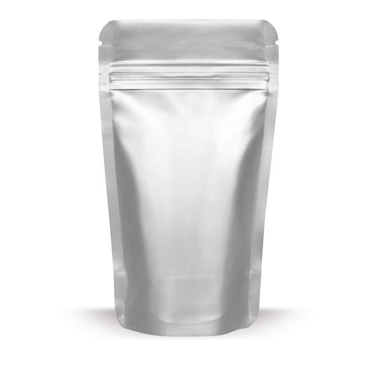 Pungi doypack cu aluminiu — Detaliu de material, cu accent pe grosimea foliei și calitatea prelucrării