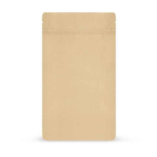 Pungi doypack din hârtie Kraft, din materiale biodegradabile — Vedere principală a pungii cu aspect hârtie Kraft, de la El...