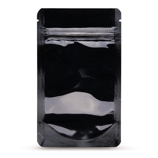 Pungi doypack negre — Vedere principală de la importatorul de ambalaje Elke Plastic
