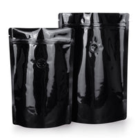 Pungi doypack negre, cu valvă de aromă — Prezentare generală a variantelor cu diferite opțiuni de material și culoare